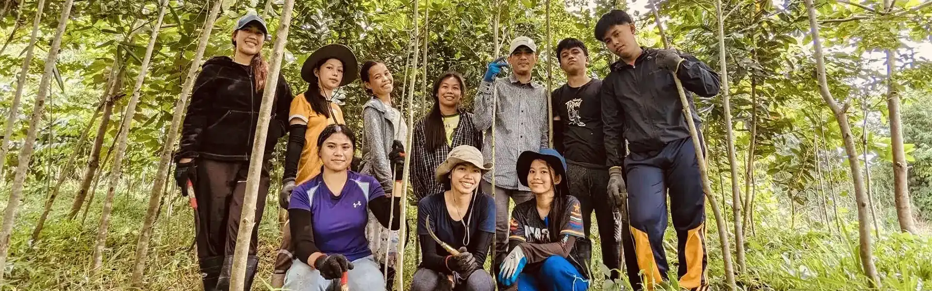 Young adults in Philippines forest