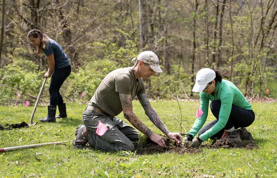 Jeff Karwoski planting tree